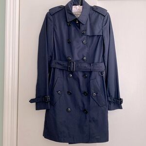 Burberry Navy unlined lightweight  belted rain coat